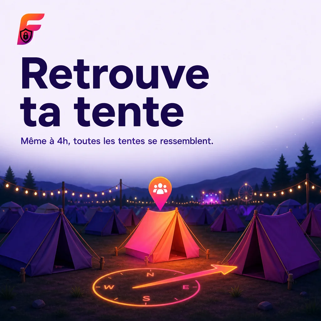 Camping de festival : des centaines de tentes identiques alignées
